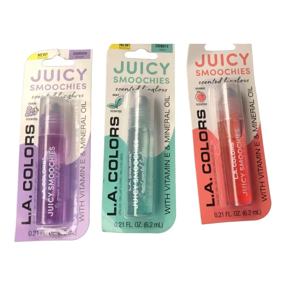 3pk‎ flavored vitamin E lipgloss strawberry grape coconut orange watermelon mint